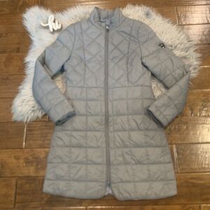 AA Motion Lite Coat Insula Long Padded Lady Grey Size Medium 8 Quilted H…